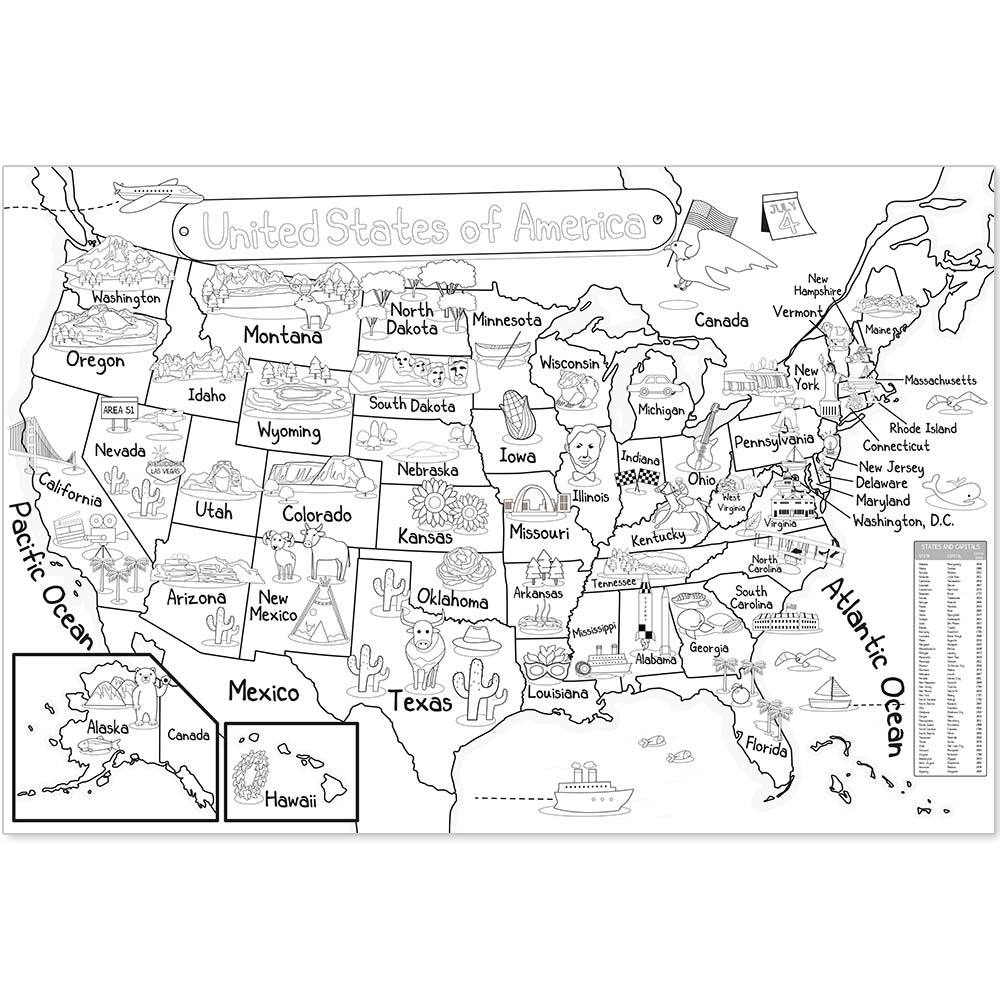 Kids World Map Coloring Poster - 35 x 52 Inch Giant Coloring Poster for  Kids